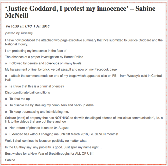 Sabine protests innocence 2016-01-01