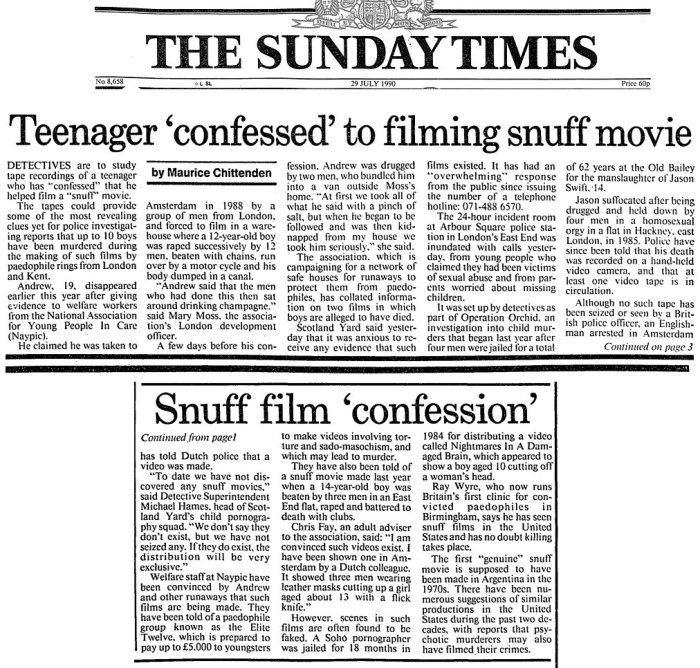 Chris Fay-Andrew Ash 'snuff film confession' Sunday Times